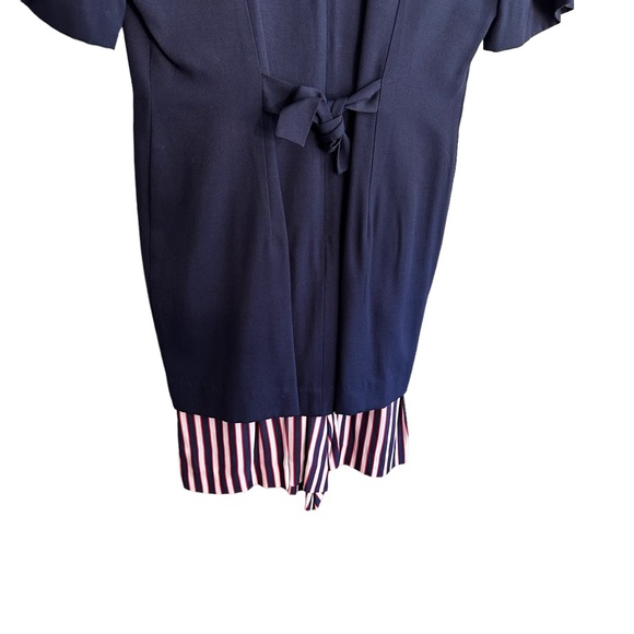 Vintage John Roberts Navy and red stripe dress. 10 - Picture 9 of 10